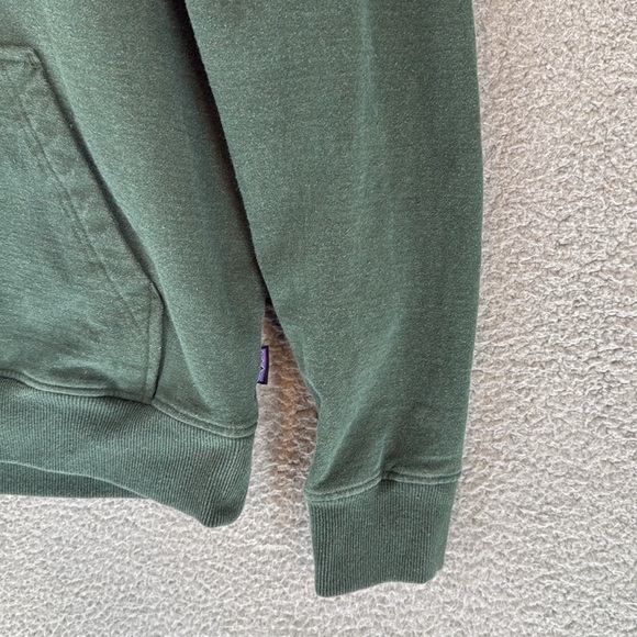 Patagonia Buffalo graphic Men's Large Green long sleeve Hoodie kangaroo pocket - Picture 5 of 13